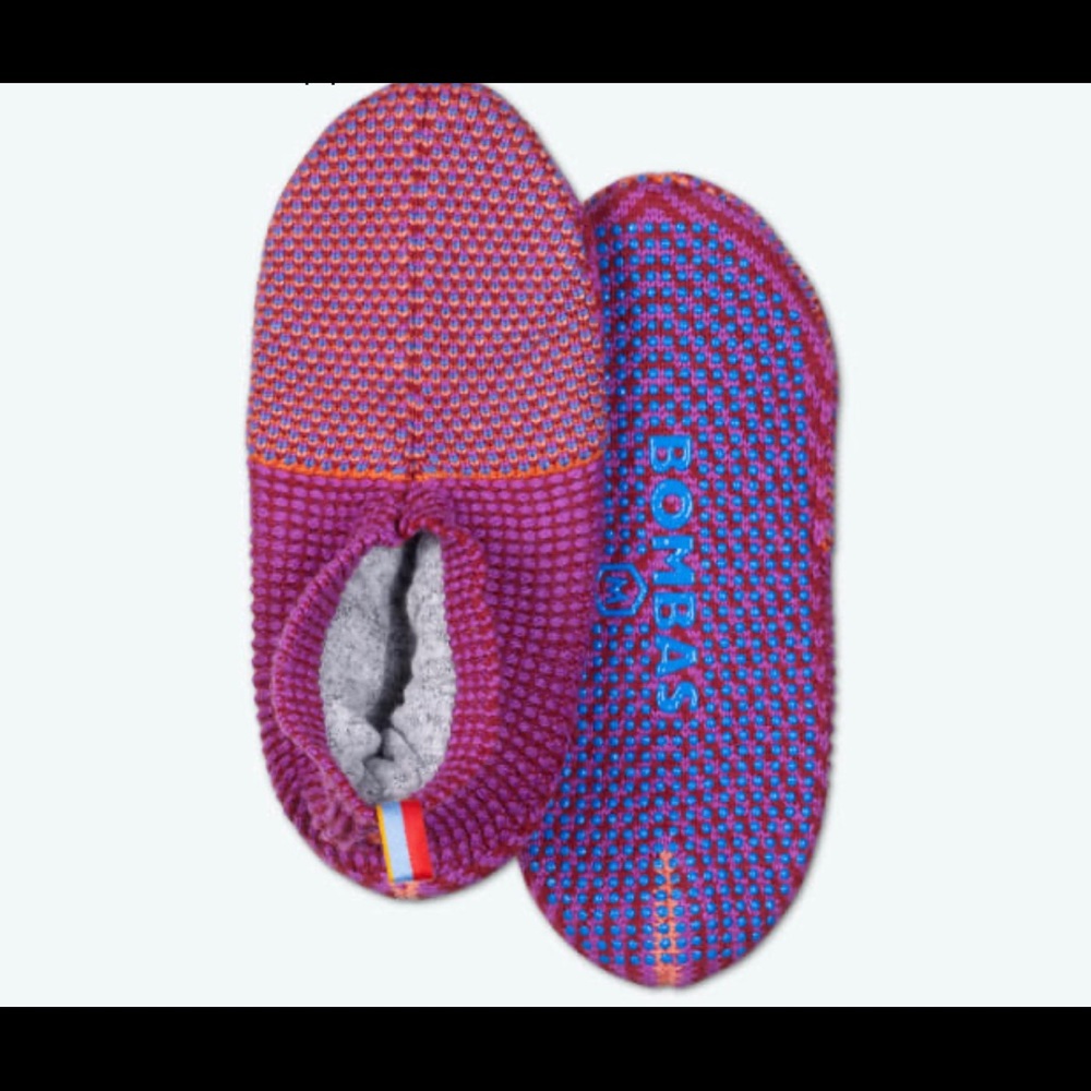 NWT Bombas gripper slippers jewel purple color
